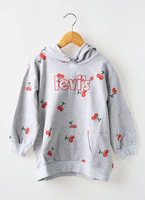 Sweat-shirt à capuche gris LEVIS pour fille