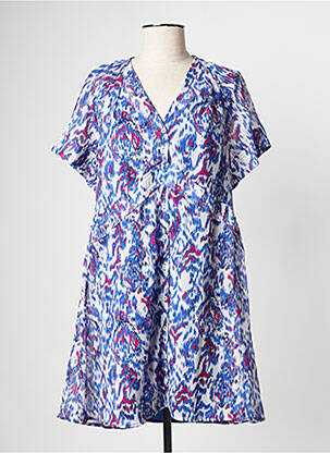 Robe courte col v bleu SEE U SOON femme