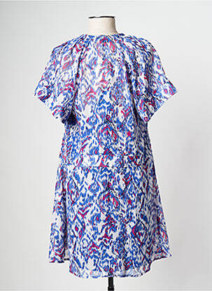Robe courte col v bleu SEE U SOON femme