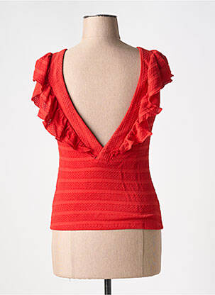 Top col v rouge VILA femme