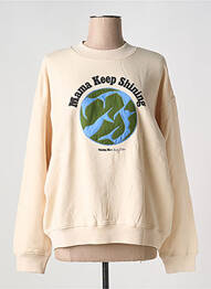 Sweat-shirt col rond blanc THINKING MU femme
