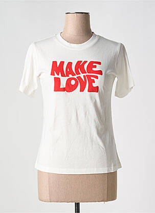 T-shirt col rond blanc THINKING MU femme