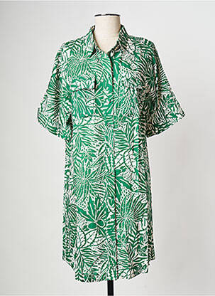 Robe mi-longue col rond vert SUNCOO femme