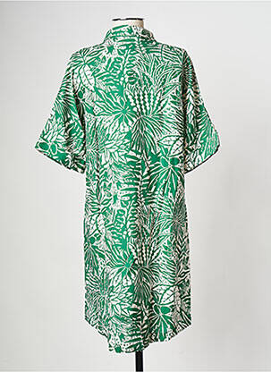 Robe mi-longue col rond vert SUNCOO femme