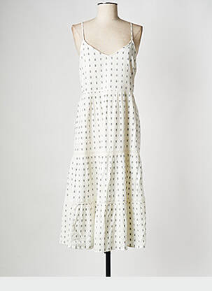Robe mi-longue col v beige VILA femme