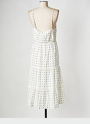 Robe mi-longue col v beige VILA femme