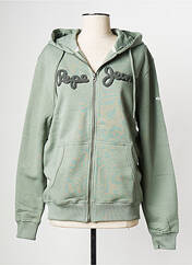Sweat-shirt à capuche vert PEPE JEANS pour homme seconde vue
