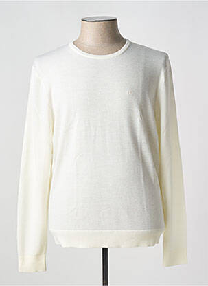 Pull col rond blanc CALVIN KLEIN homme