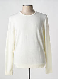Pull col rond blanc CALVIN KLEIN homme