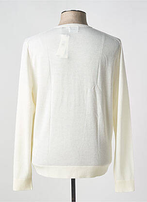 Pull col rond blanc CALVIN KLEIN homme