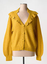 Gilet manches longues col v jaune ATELIER REVE femme