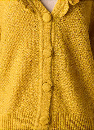 Gilet manches longues col v jaune ATELIER REVE femme