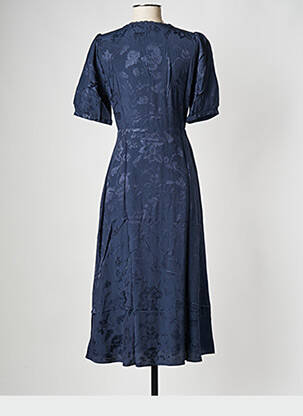 Robe longue col v bleu ATELIER REVE femme