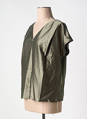 T-shirt col v vert CAROLL femme