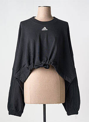 Sweat-shirt col rond noir ADIDAS femme