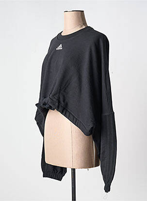 Sweat-shirt col rond noir ADIDAS femme
