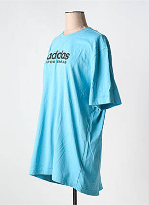 T-shirt col rond bleu ADIDAS femme