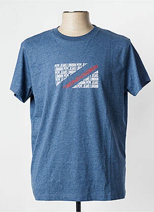 T-shirt col rond bleu PEPE JEANS homme
