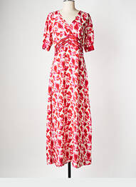 Robe mi-longue col v beige AN' GE femme