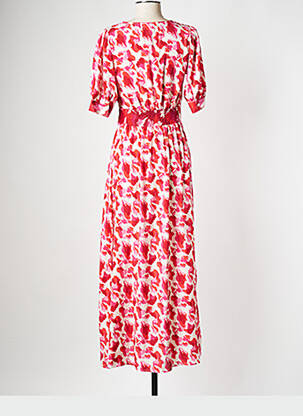 Robe mi-longue col v beige AN' GE femme