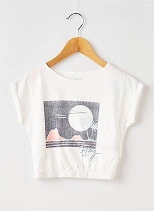 T-shirt col rond blanc ROXY fille