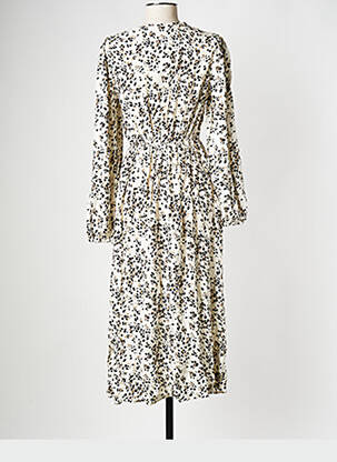 Robe mi-longue col v beige SELECTED femme