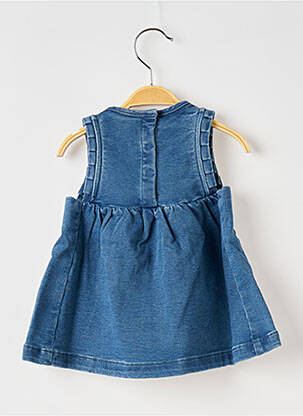 Robe mi-longue col rond bleu PETIT BATEAU fille