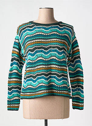 Pull col rond vert LA FEE MARABOUTEE femme
