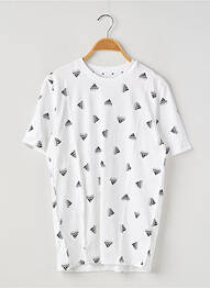 T-shirt col rond blanc ADIDAS garcon