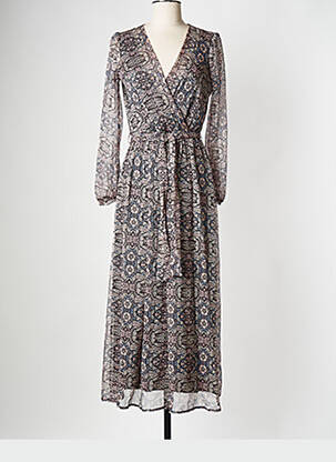 Robe mi-longue col v rose LA FEE MARABOUTEE femme