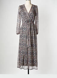Robe mi-longue col v rose LA FEE MARABOUTEE femme