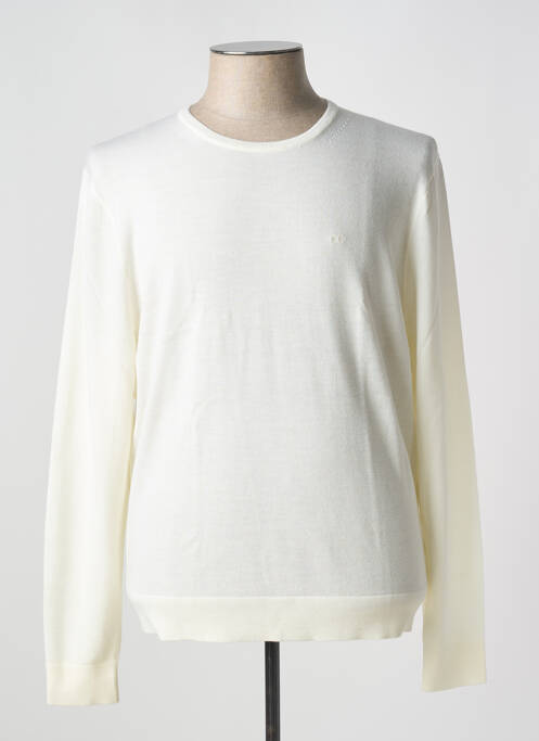 Pull col rond blanc CALVIN KLEIN homme