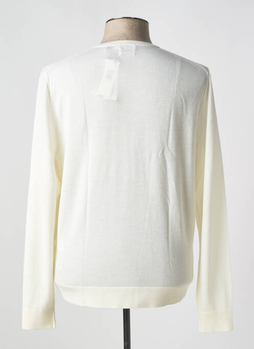 Pull col rond blanc CALVIN KLEIN homme