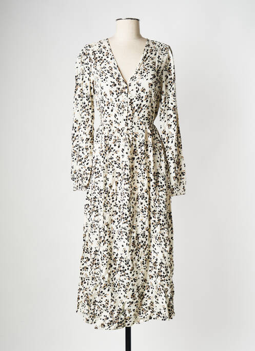 Robe mi-longue beige SELECTED pour femme