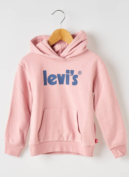 Sweat-shirt à capuche rose LEVIS pour fille
