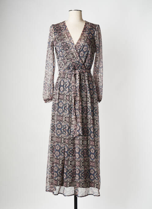 Robe mi-longue rose LA FEE MARABOUTEE pour femme