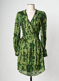 Robe courte col v vert ATELIER REVE femme
