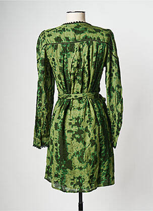 Robe courte col v vert ATELIER REVE femme
