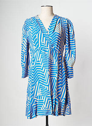Robe courte col v bleu AN' GE femme