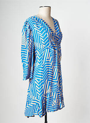 Robe courte col v bleu AN' GE femme