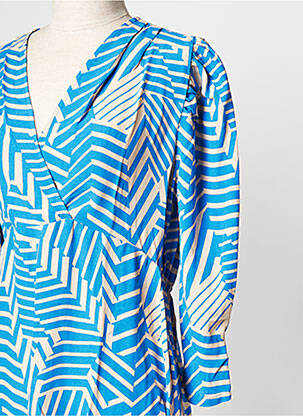 Robe courte col v bleu AN' GE femme