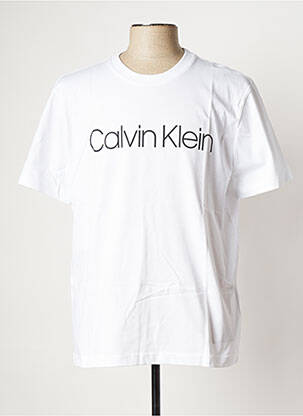 T-shirt col rond blanc CALVIN KLEIN homme