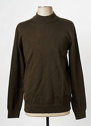 Pull col rond vert SELECTED homme