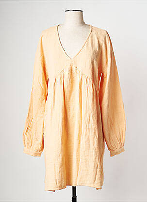 Robe courte col v orange VILA femme