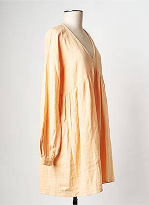 Robe courte col v orange VILA femme