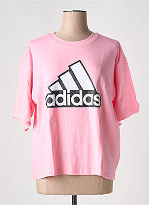 T-shirt col rond rose ADIDAS femme