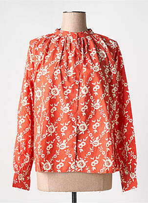 Top col rond orange JOLIE JOLIE PAR PETITE MENDIGOTE femme