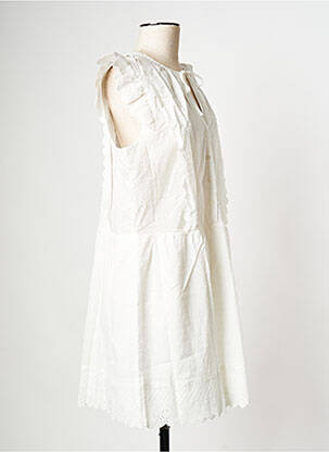 Robe courte col v blanc ATELIER REVE femme