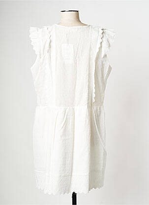 Robe courte col v blanc ATELIER REVE femme