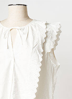 Robe courte col v blanc ATELIER REVE femme